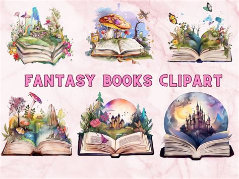 Png Watercolor Fantasy Books Clipart Open Book Clip Art Book