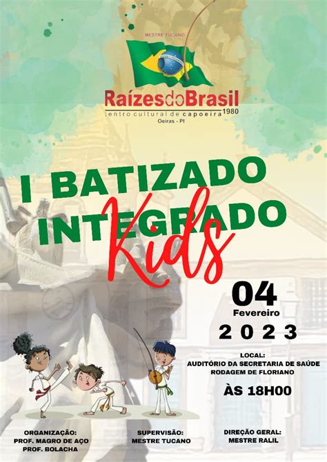 Grupo de Capoeira Raízes do Brasil realizará I Batizado Integrado Kids