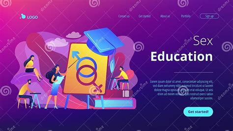 Sexual Education Concept Landing Page Stock Vector Illustration Of Reproduction