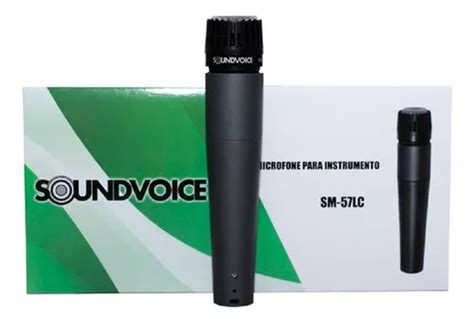 Microfone Soundvoice Sm 57 Lc Dinâmico Cardióide Preto