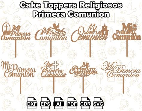 Cake Topper Svg Bundle First Communion Cake Topper Svg Religious