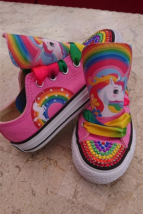 Personalised Rainbow Unicorn Shoes Custom Low Tops Pumps Kids Etsy