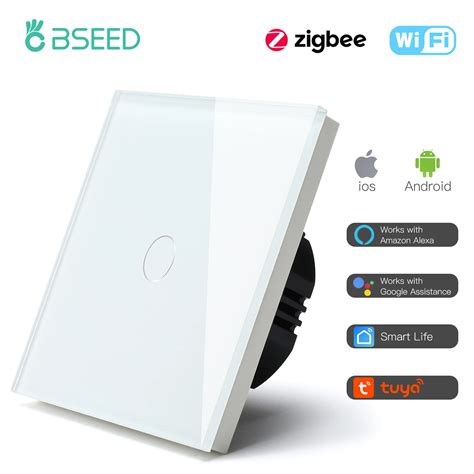 Bseed Zigbee Smart Eu Uk 1 Gang Touch Single Live Light Switch Smart Switches Alexa Smart Life