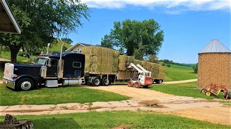 The Hay Has Arrived Unloading Big Square Bales YouTube