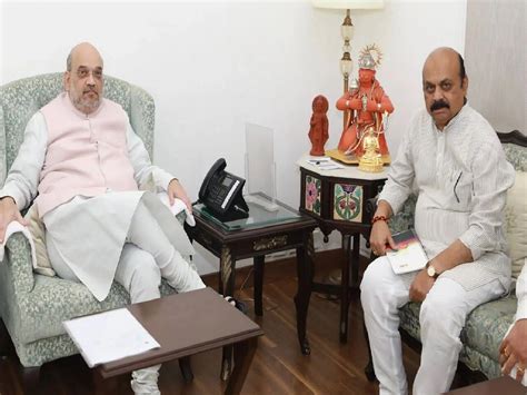 Karnataka CM Bommai Meets JP Nadda Amit Shah Discusses Issues Related