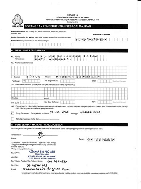 Borang 1a Perkeso Pdf