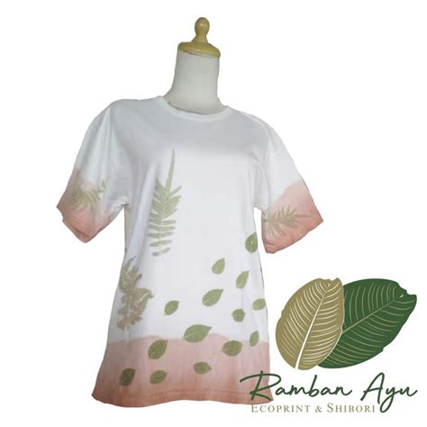 Kaos Ecoprint Beauty Fern Plant Pt Ramban Ayu Ecoprint