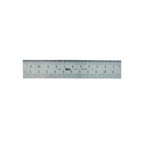 Mitutoyo 182-124 Wide Steel Rule, 12" 3R (1/32, 1/64, 1/10, 1/50) - Master Gage & Tool Co.