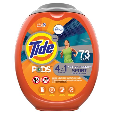 Tide Pods Plus Febreze Sport Odor Defense Laundry Detergent Pacs 73