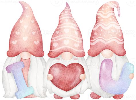 Valentine S Gnomes Watercolor Clipart 16627127 PNG