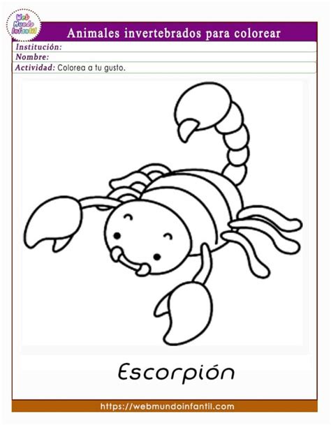 Dibujos De Animales Invertebrados Para Colorear E Imprimir