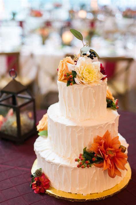 Buttercream Wedding Cake With Fresh Flowers