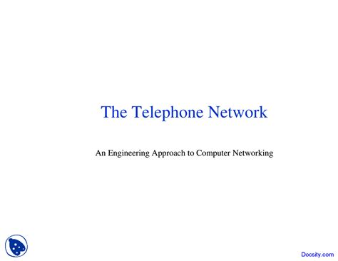 Telephone Network Engineering Approach To Computer Networking