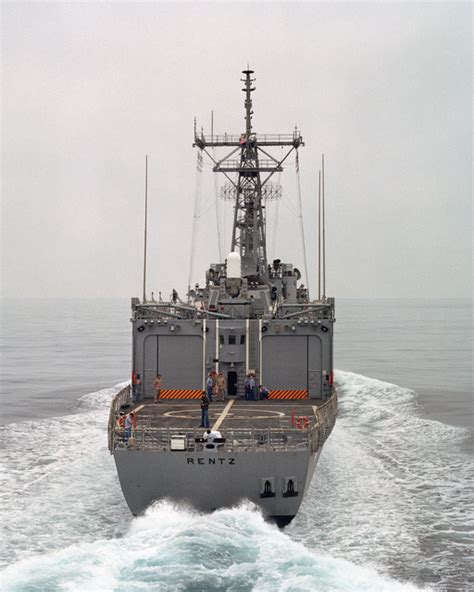 Aerial Stern View Of The Oliver Hazard Perry Class Guided Missile