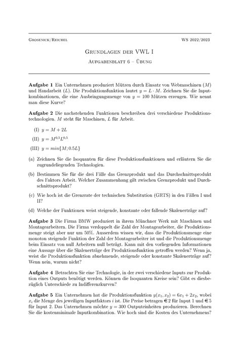 Gvwl Ws Aufgabenblatt Produktion Grosenick Reichel Ws