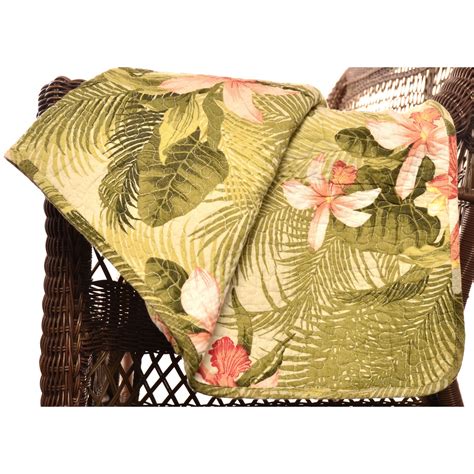 Tommy Bahama Tropical Orchid Quilted Throw Quilted Throw Blanket