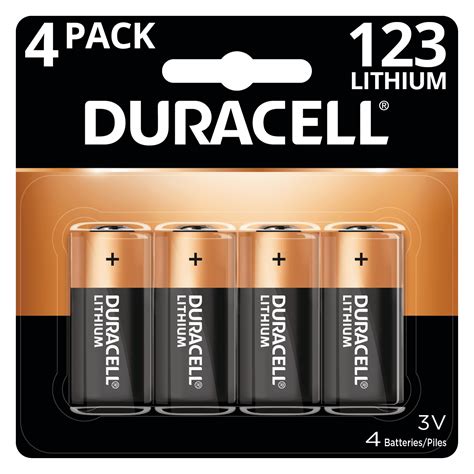 Duracell 3V High Performance Lithium Battery 123 Long Lasting 4 Pack