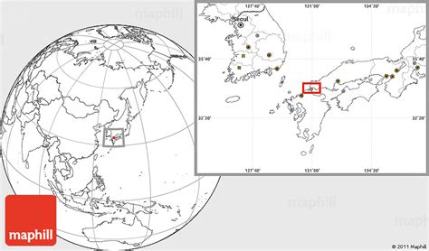 Blank Location Map of Shimonoseki