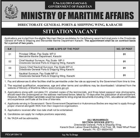 Ministry Of Maritime Affairs Jobs Govtof Pakistan 2023