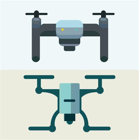 Drone camera flat style front and top view vector image 27296655 Vector ...