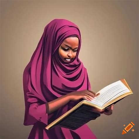 Image Of A Somali Woman Reading A Book On Craiyon