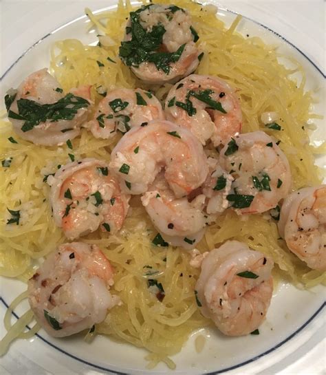Shrimp Scampi Over Spaghetti Squash Fueled By Flavor