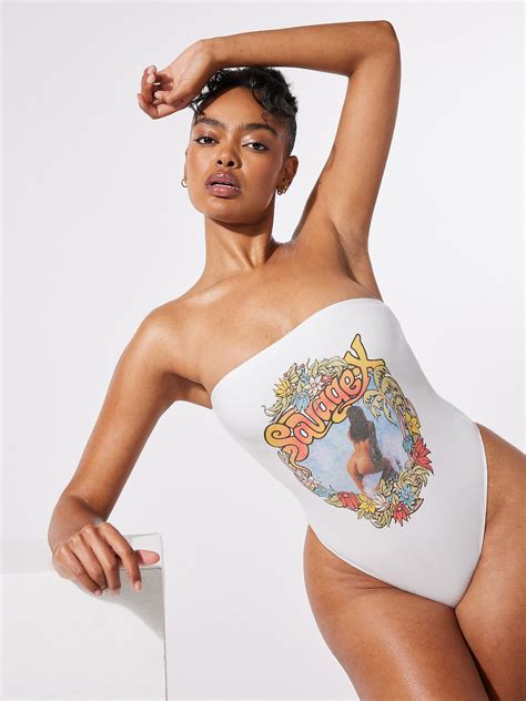 Summer Heat Strapless Bodysuit Teddy In Multi White Savage X Fenty