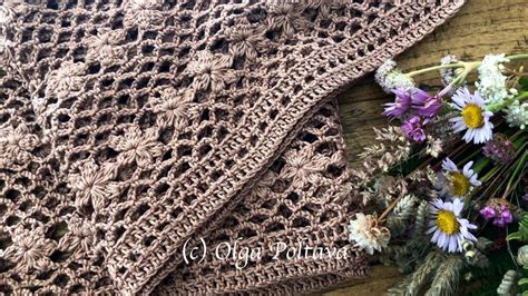 How To Crochet Lacy Summer Scarf With Flowers Summer Wildflowers Scarf