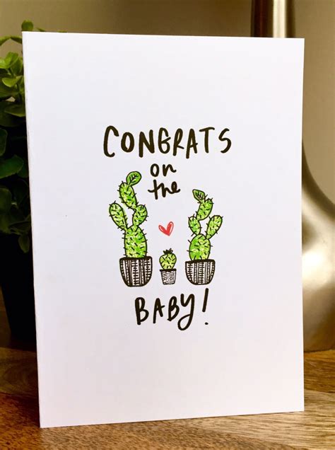 Congrats on the New Baby New Baby Card Cactus Card | Etsy