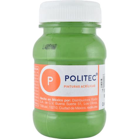 Pintura Acrílica Politec Verde Hoja 100 ML Papelería Lumen