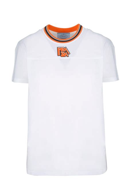 Prada White Cotton T Shirt In White Lyst