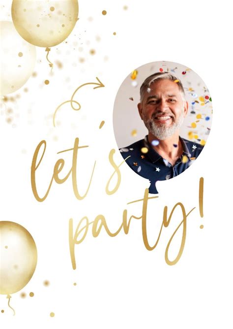 Feestelijke Uitnodiging Let S Party Met Gouden Kaartje Go