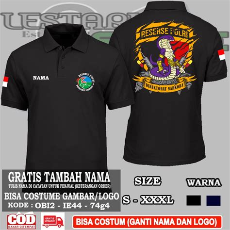 Jual KAOS POLO POLISI RESERSE POLRI DIREKTORAT NARKOTIKA COSTUME KAOS