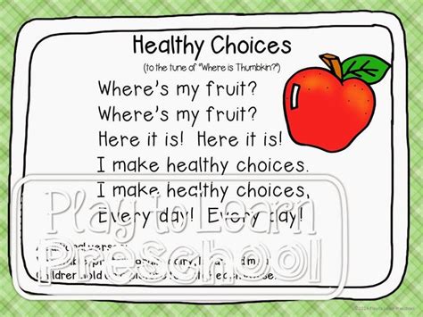 Nutrition Activities for Preschoolers | Healthy habits preschool, Preschool songs, Nutrition ...