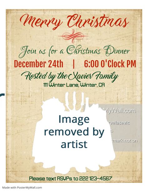 Christmas Dinner Flyer Template Postermywall