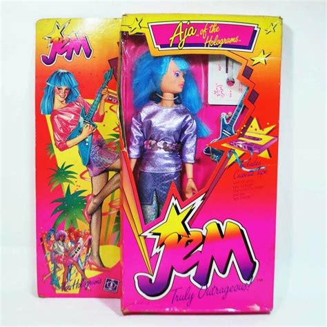 Jem Aja Of The Holograms Fashion Doll W Blue Guitar Mib Hasbro Hasbro Jem Doll Jem And The