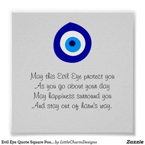 Evil Eye Quote Square Poster In 2021 Evil Eye Quotes