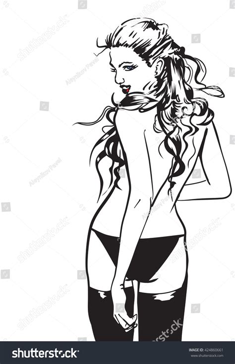 Naked Woman Back Vector Pic เวกเตอรสตอก ปลอดคาลขสทธ 424860661 Shutterstock