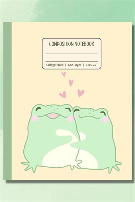 Composition Notebook Frog Frog In Love Cute Cottagecore Aesthetic