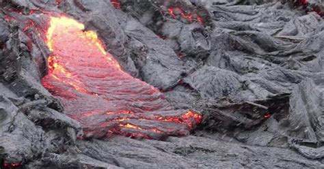 Lava Flow From Eruption Of Fagradalsfjall Volcano During Snowfall At Winter In Reykjanes ...