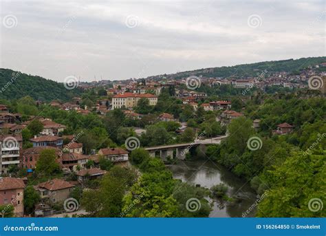 Panoramic View of Veliko Tarnovo Old Town and Bridge Over Yantra River. Stock Photo - Image of ...