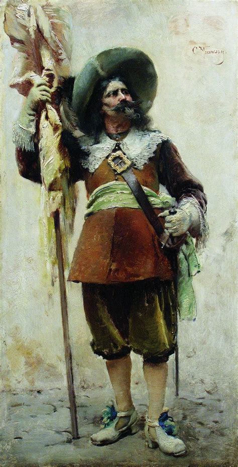 The Musketeer Painting Konstantin Yegorovich Makovsky Oil Paintings