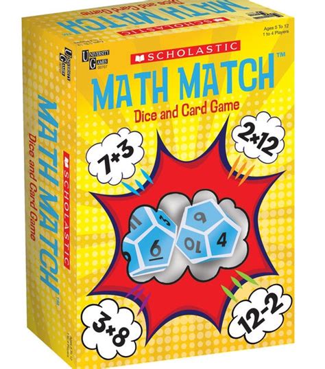 Scholastic 50ct Math Match Dice And Card Game Joann