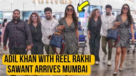 Adil Khan Durrani With Rajshree More Arrives Back To Mumbai After His