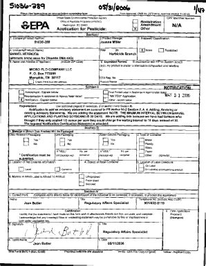 Fillable Online EPA Form 3540 01 Notice Of Arrival Of Pesticides And