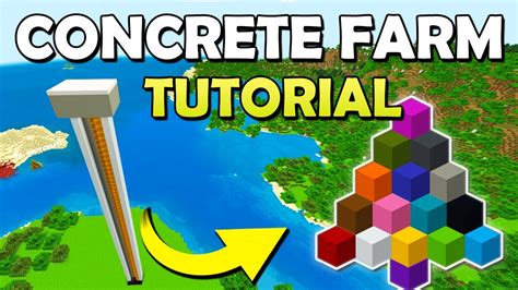 Best 1 21 Concrete Farm In Minecraft Bedrock Mcpe Xbox Ps4 Nintendo Switch Pc Youtube