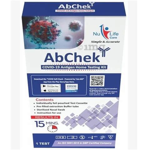 Antigen Test AbChek COVID 19 Home Testing Kit Mktd By Tata MD At Rs