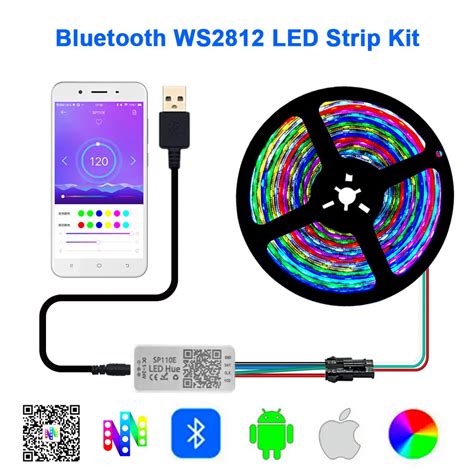 Dc V Ws B Individually Addressable Rgb Led Strip Light Sp E