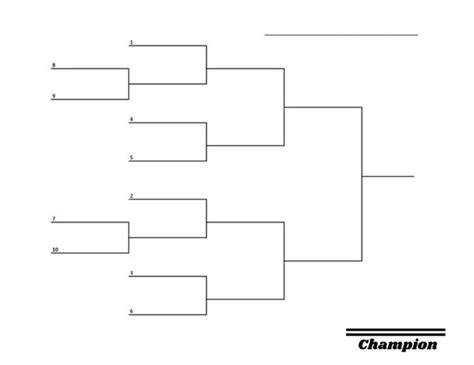 10 Team Tournament Bracket Sports Bracket Printable Sports Etsy