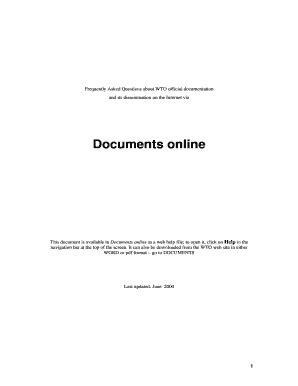 Fillable Online Wto Documents Online World Trade Organization Wto